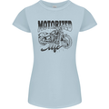 Motorized Life Biker Motorbike Motorcycle Womens Petite Cut T-Shirt Light Blue