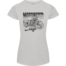 Motorized Life Biker Motorbike Motorcycle Womens Petite Cut T-Shirt Sports Grey