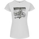 Motorized Life Biker Motorbike Motorcycle Womens Petite Cut T-Shirt White
