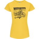 Motorized Life Biker Motorbike Motorcycle Womens Petite Cut T-Shirt Yellow