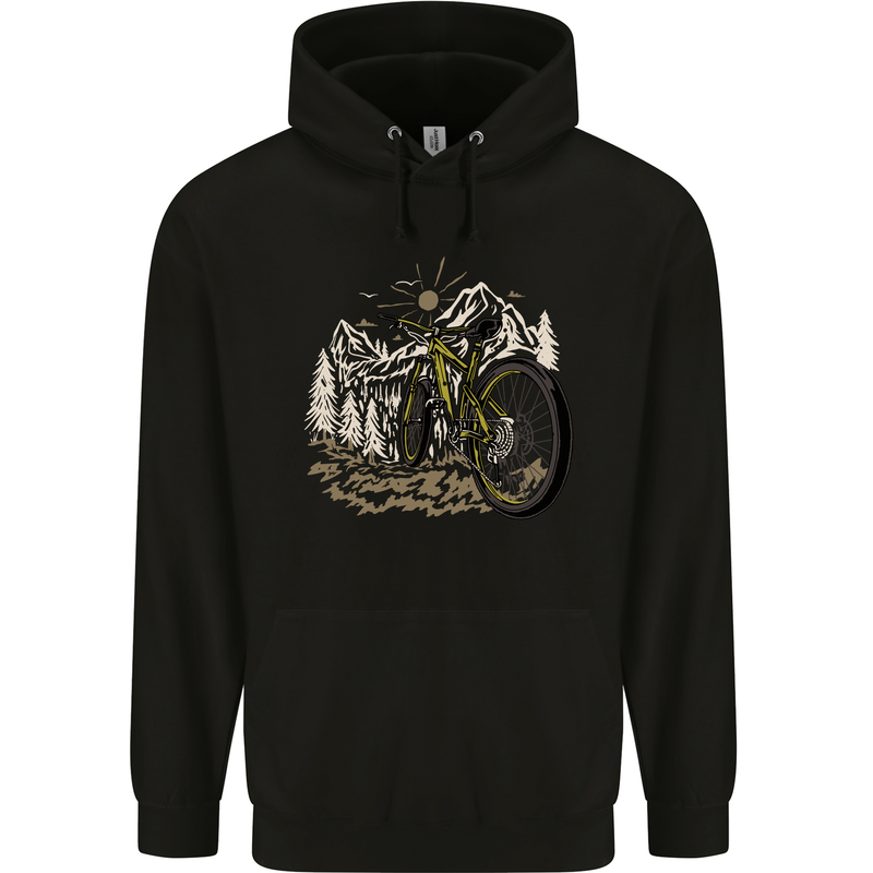 Mountain Bike Bicycle Cycling Cyclist MTB Childrens Kids Hoodie Black