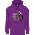 Mountain Bike Bicycle Cycling Cyclist MTB Childrens Kids Hoodie Purple