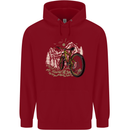 Mountain Bike Bicycle Cycling Cyclist MTB Childrens Kids Hoodie Red