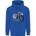 Mountain Bike Bicycle Cycling Cyclist MTB Childrens Kids Hoodie Royal Blue
