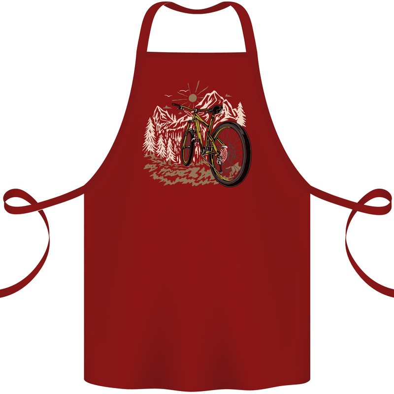 Mountain Bike Bicycle Cycling Cyclist MTB Cotton Apron 100% Organic Maroon