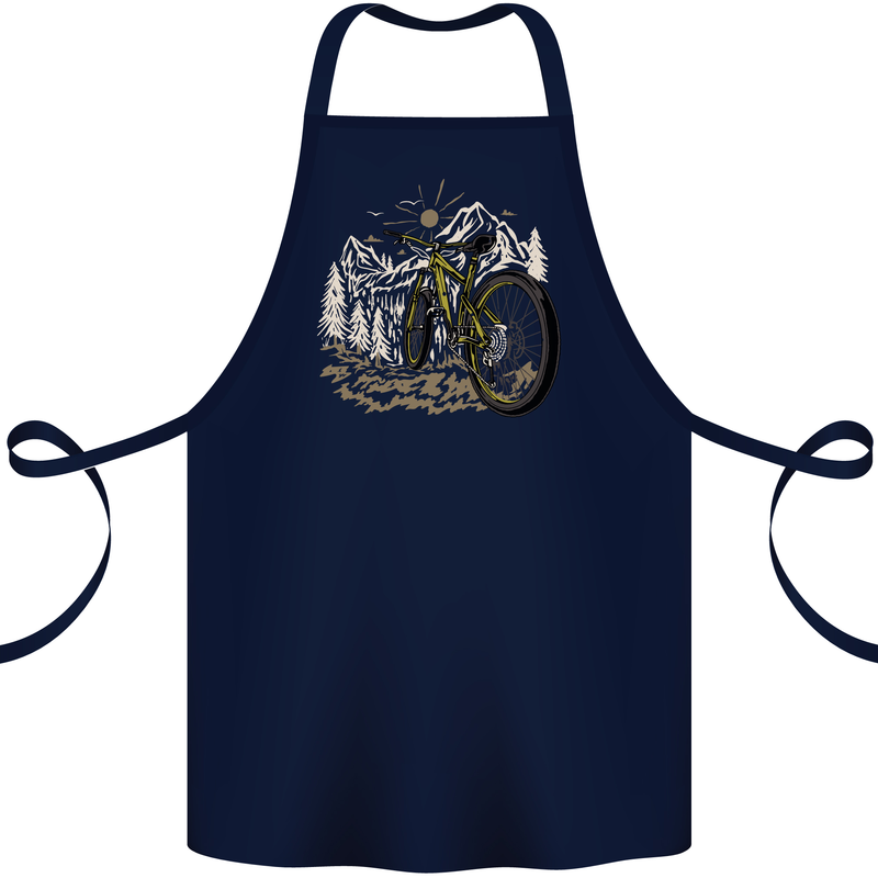 Mountain Bike Bicycle Cycling Cyclist MTB Cotton Apron 100% Organic Navy Blue
