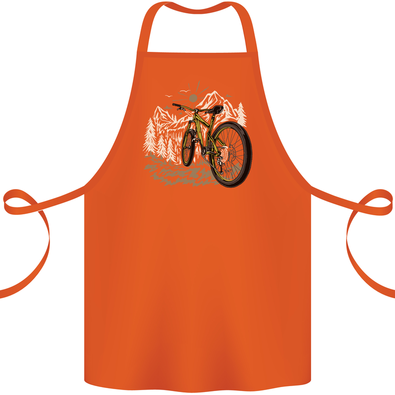 Mountain Bike Bicycle Cycling Cyclist MTB Cotton Apron 100% Organic Orange