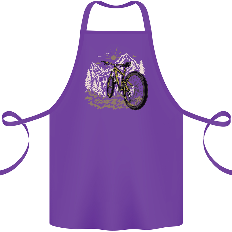 Mountain Bike Bicycle Cycling Cyclist MTB Cotton Apron 100% Organic Purple