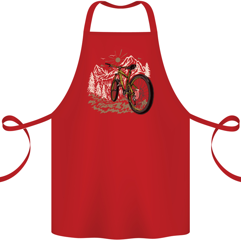 Mountain Bike Bicycle Cycling Cyclist MTB Cotton Apron 100% Organic Red