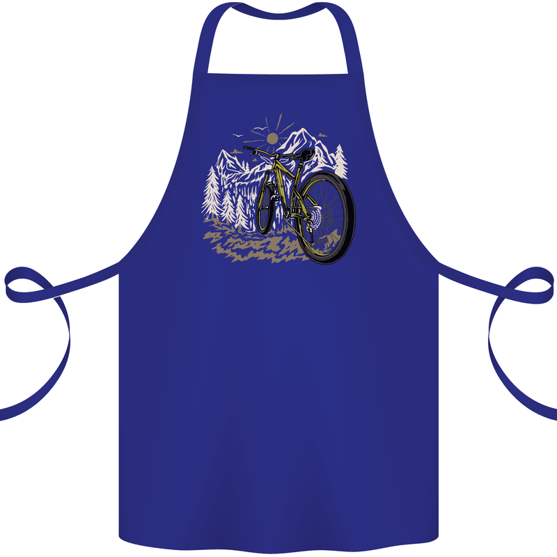 Mountain Bike Bicycle Cycling Cyclist MTB Cotton Apron 100% Organic Royal Blue