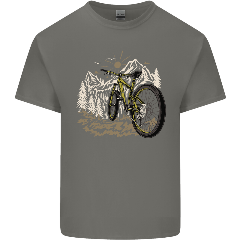 Mountain Bike Bicycle Cycling Cyclist MTB Kids T-Shirt Childrens Charcoal