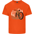 Mountain Bike Bicycle Cycling Cyclist MTB Kids T-Shirt Childrens Orange