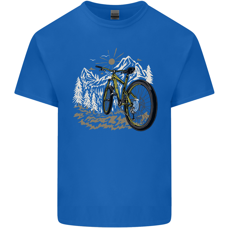 Mountain Bike Bicycle Cycling Cyclist MTB Kids T-Shirt Childrens Royal Blue