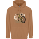 Mountain Bike Bicycle Cycling Cyclist MTB Mens 80% Cotton Hoodie Caramel Latte