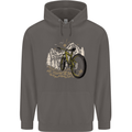 Mountain Bike Bicycle Cycling Cyclist MTB Mens 80% Cotton Hoodie Charcoal