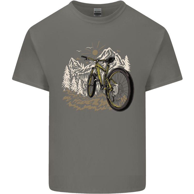 Mountain Bike Bicycle Cycling Cyclist MTB Mens Cotton T-Shirt Tee Top Charcoal