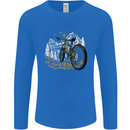 Mountain Bike Bicycle Cycling Cyclist MTB Mens Long Sleeve T-Shirt Royal Blue