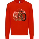 Mountain Bike Bicycle Cycling Cyclist MTB Mens Sweatshirt Jumper Bright Red