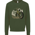 Mountain Bike Bicycle Cycling Cyclist MTB Mens Sweatshirt Jumper Forest Green