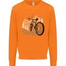 Mountain Bike Bicycle Cycling Cyclist MTB Mens Sweatshirt Jumper Orange