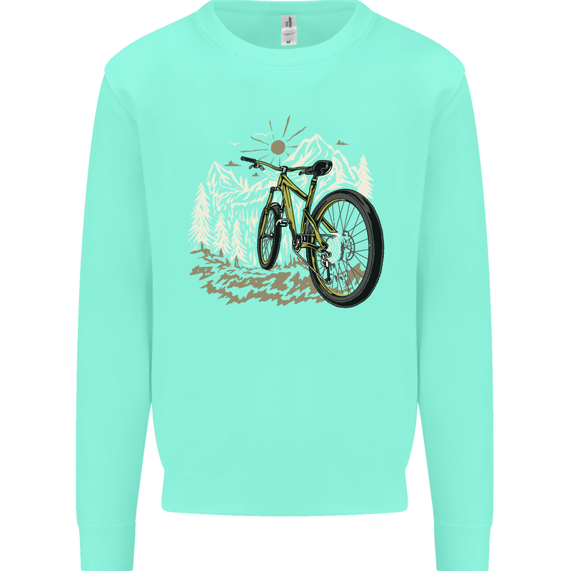 Mountain Bike Bicycle Cycling Cyclist MTB Mens Sweatshirt Jumper Peppermint