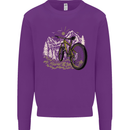 Mountain Bike Bicycle Cycling Cyclist MTB Mens Sweatshirt Jumper Purple