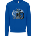 Mountain Bike Bicycle Cycling Cyclist MTB Mens Sweatshirt Jumper Royal Blue