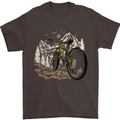 Mountain Bike Bicycle Cycling Cyclist MTB Mens T-Shirt 100% Cotton Dark Chocolate