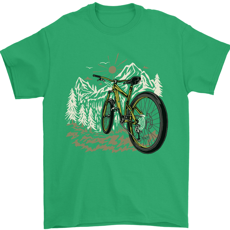 Mountain Bike Bicycle Cycling Cyclist MTB Mens T-Shirt 100% Cotton Irish Green