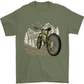 Mountain Bike Bicycle Cycling Cyclist MTB Mens T-Shirt 100% Cotton Military Green