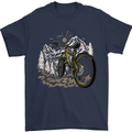 Mountain Bike Bicycle Cycling Cyclist MTB Mens T-Shirt 100% Cotton Navy Blue