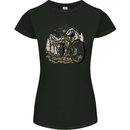 Mountain Bike Bicycle Cycling Cyclist MTB Womens Petite Cut T-Shirt Black