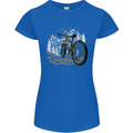 Mountain Bike Bicycle Cycling Cyclist MTB Womens Petite Cut T-Shirt Royal Blue