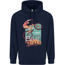 Mountain Bike Trials MTB Cycling Bicycle Childrens Kids Hoodie Navy Blue