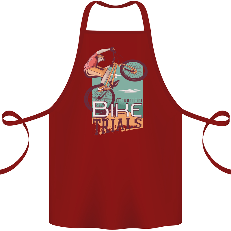 Mountain Bike Trials MTB Cycling Bicycle Cotton Apron 100% Organic Maroon