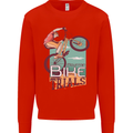 Mountain Bike Trials MTB Cycling Bicycle Kids Sweatshirt Jumper Bright Red