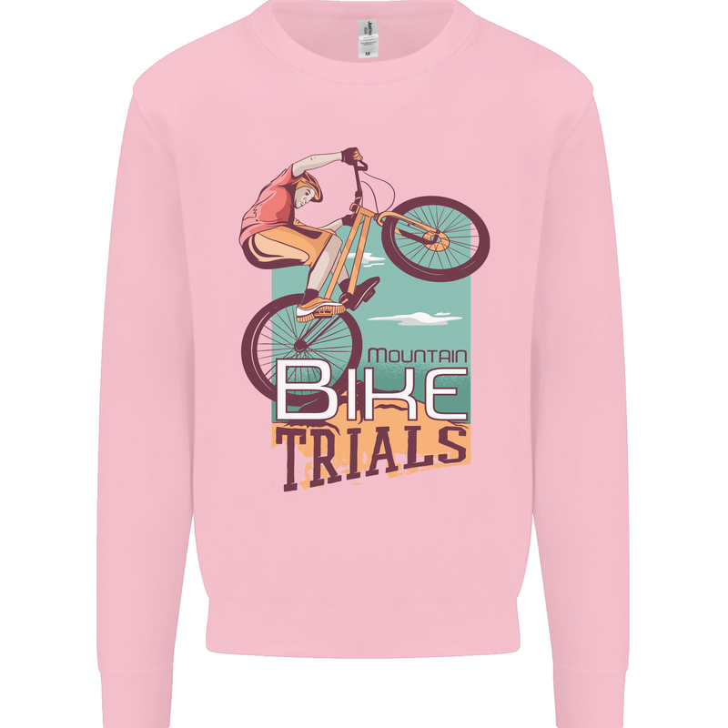 Mountain Bike Trials MTB Cycling Bicycle Kids Sweatshirt Jumper Light Pink