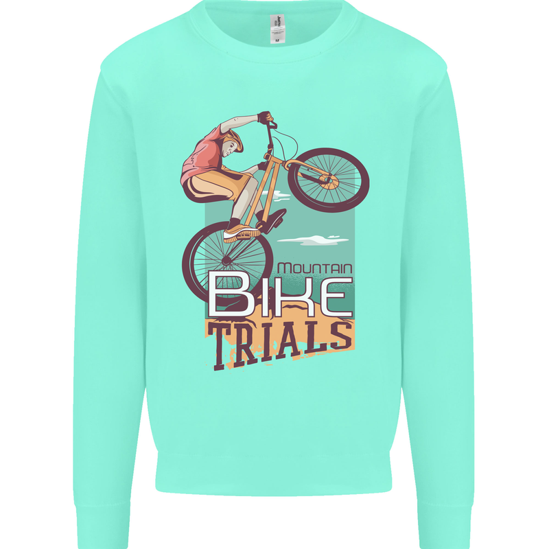 Mountain Bike Trials MTB Cycling Bicycle Kids Sweatshirt Jumper Peppermint