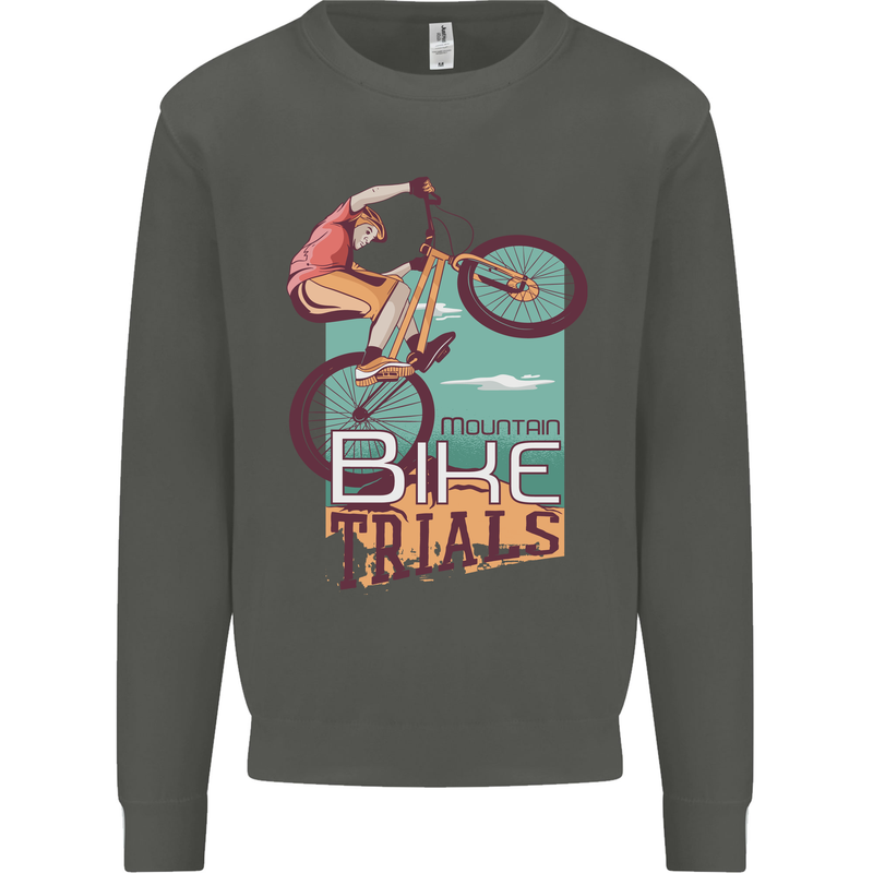 Mountain Bike Trials MTB Cycling Bicycle Kids Sweatshirt Jumper Storm Grey