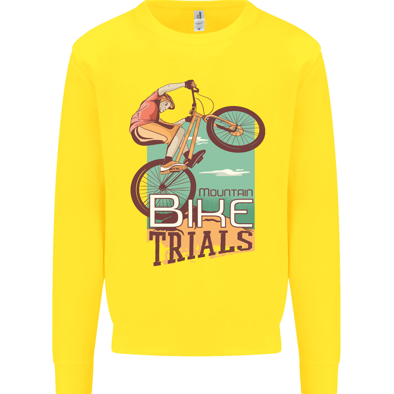 Mountain Bike Trials MTB Cycling Bicycle Kids Sweatshirt Jumper Yellow