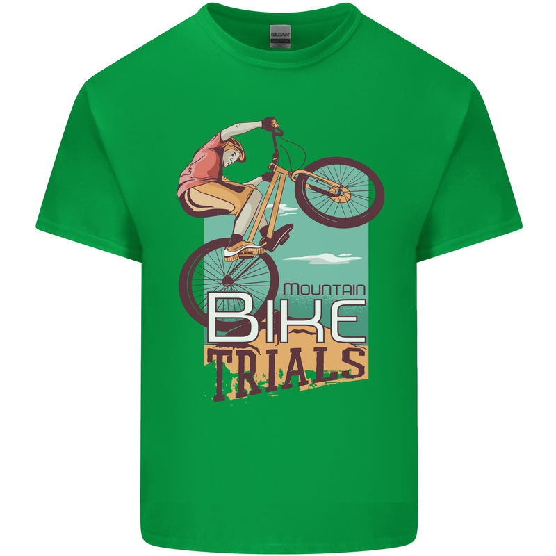Mountain Bike Trials MTB Cycling Bicycle Kids T-Shirt Childrens Irish Green