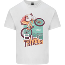 Mountain Bike Trials MTB Cycling Bicycle Kids T-Shirt Childrens White