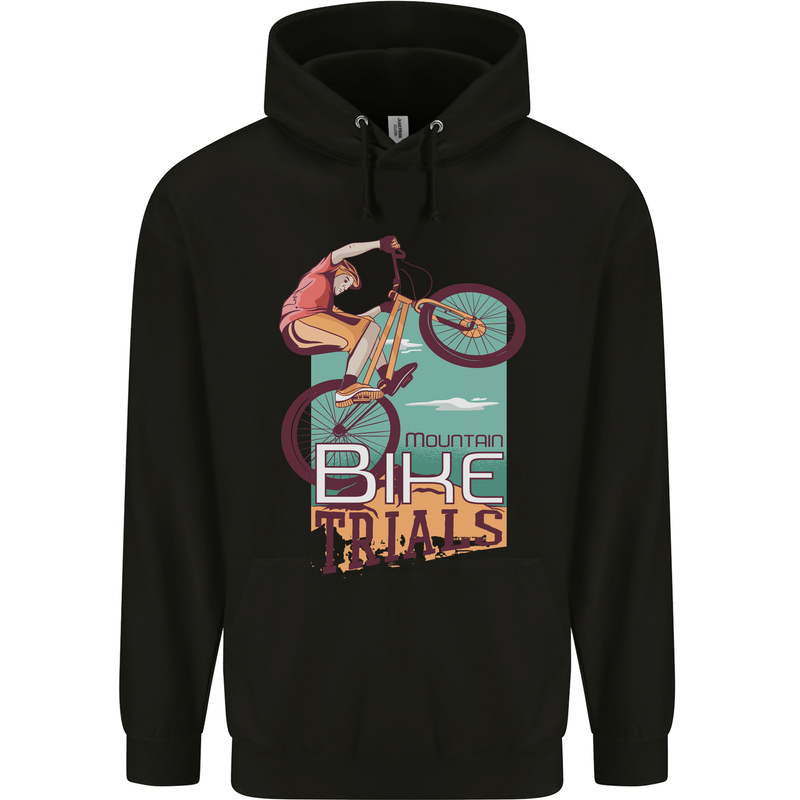Mountain Bike Trials MTB Cycling Bicycle Mens 80% Cotton Hoodie Black