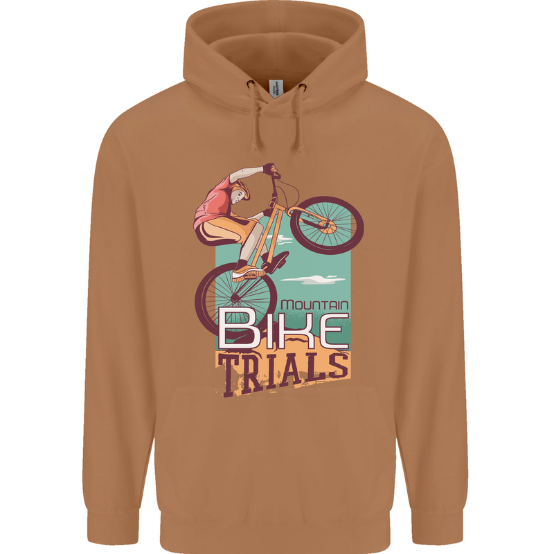 Mountain Bike Trials MTB Cycling Bicycle Mens 80% Cotton Hoodie Caramel Latte