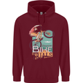 Mountain Bike Trials MTB Cycling Bicycle Mens 80% Cotton Hoodie Maroon
