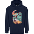 Mountain Bike Trials MTB Cycling Bicycle Mens 80% Cotton Hoodie Navy Blue