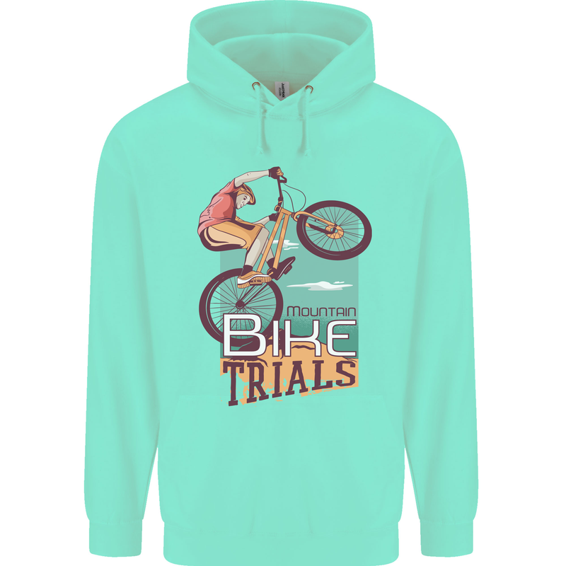 Mountain Bike Trials MTB Cycling Bicycle Mens 80% Cotton Hoodie Peppermint
