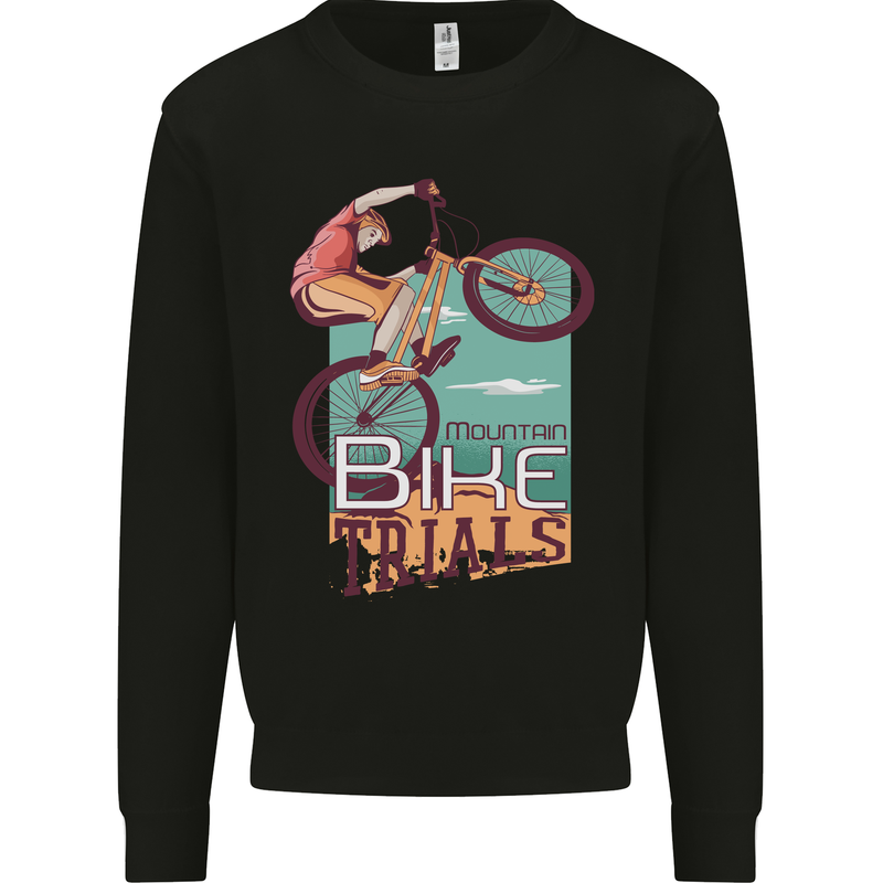 Mountain Bike Trials MTB Cycling Bicycle Mens Sweatshirt Jumper Black