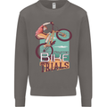 Mountain Bike Trials MTB Cycling Bicycle Mens Sweatshirt Jumper Charcoal