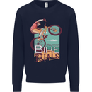 Mountain Bike Trials MTB Cycling Bicycle Mens Sweatshirt Jumper Navy Blue